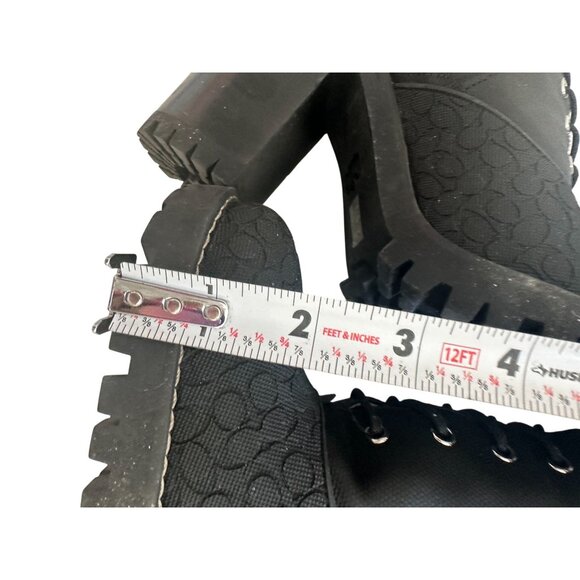 Coach Black Lace-Up Combat Boots with Chunky Heel - Picture 8 of 12